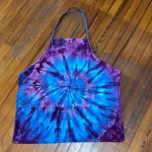 Adult Handmade Blue & Purple Tie-Dye Apron